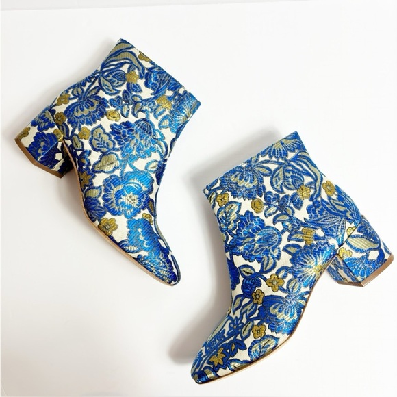 Tory Burch Shoes - Tory Burch Shelbie Brocade Floral Booties with Block Heel